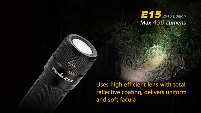 Бесплатная доставка изысканный фонарик с брелоком Fenix E15 (2016) макс. 450 люмен