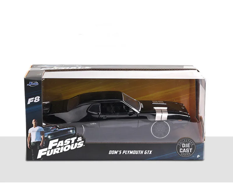 black with box 1:24, Плимут, GTX, модель автомобиля, игрушки, форсаж, 8 американских мускулов, литье под давлением, металл, Dodge Mustang, сплав, модель автомобиля, игрушки - Цвет: black with box