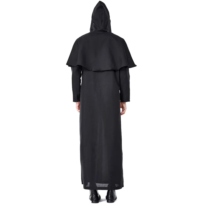 Umorden мужской черный костюм Azrael Death, жрец пастор, служитель, косплей, халат, платье на Хэллоуин, карнавал, Пурим, Марди Гра, наряд для вечеринки