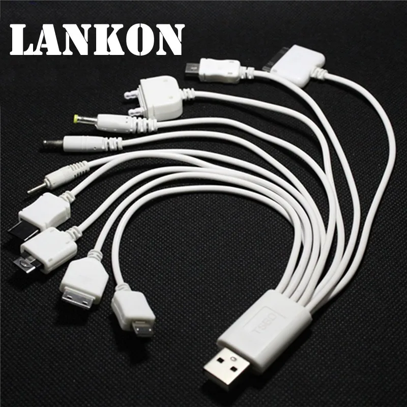10 в 1, Универсальный usb кабель для мобильных телефонов, мульти кабель для зарядки для iphone, ipad, samsung, звуковой аккумулятор от 1 до 10, кабель для psp MP4