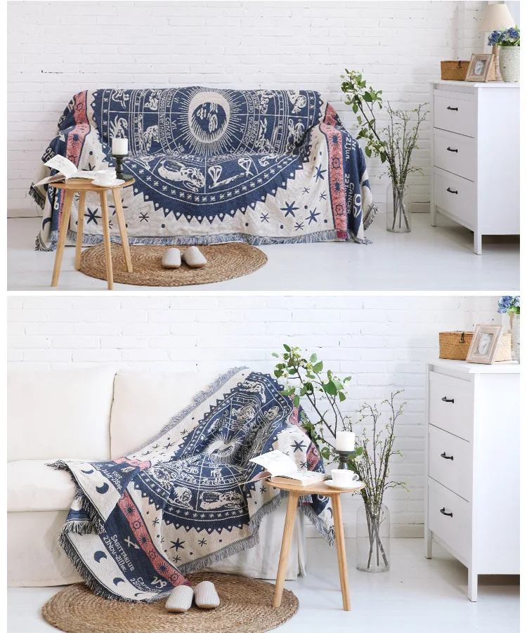 SunnyRain 1 piece Bohemia Tassel пледы одеяло Созвездие нить s для дивана кресло покрывало