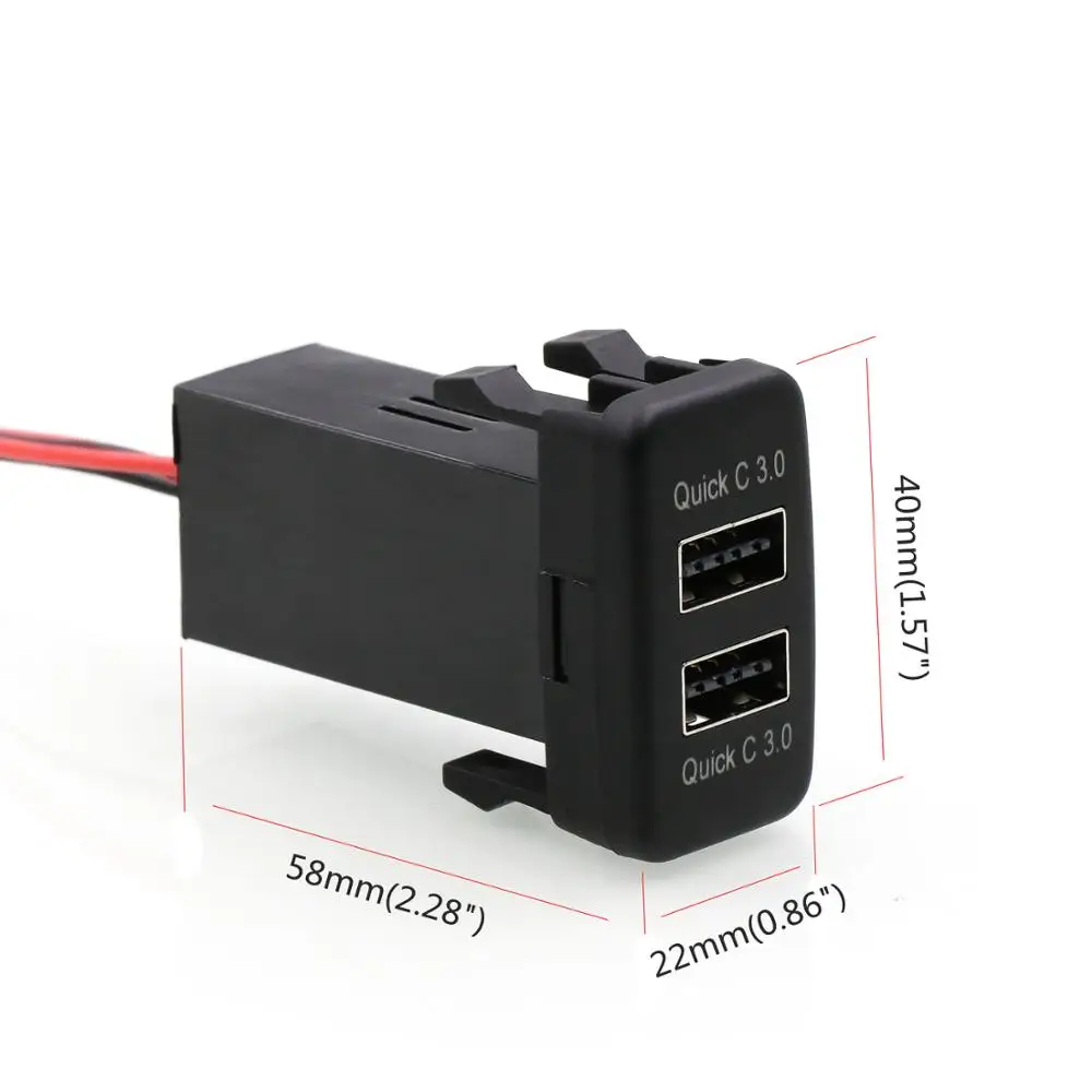 Быстрое Автомобильное зарядное устройство с двумя USB разъемами QC3.0 быстрое для