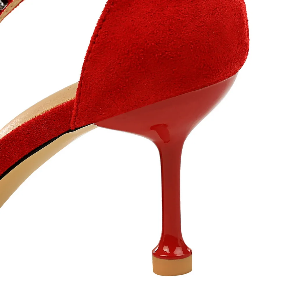 Женские туфли на высоком каблуке 7 см розовые лодочки из флока с кристаллами