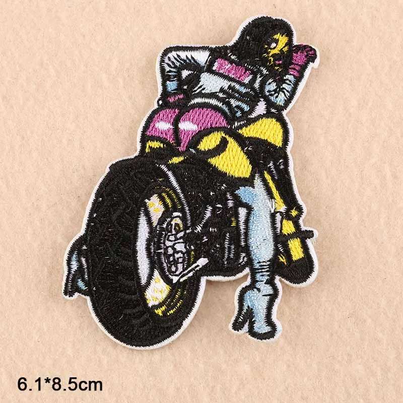 girl on bike Панк-трайторная девушка попка Железная на вышитой одежде нашивки для одежды наклейки одежды аксессуары для одежды - Цвет: girl on bike