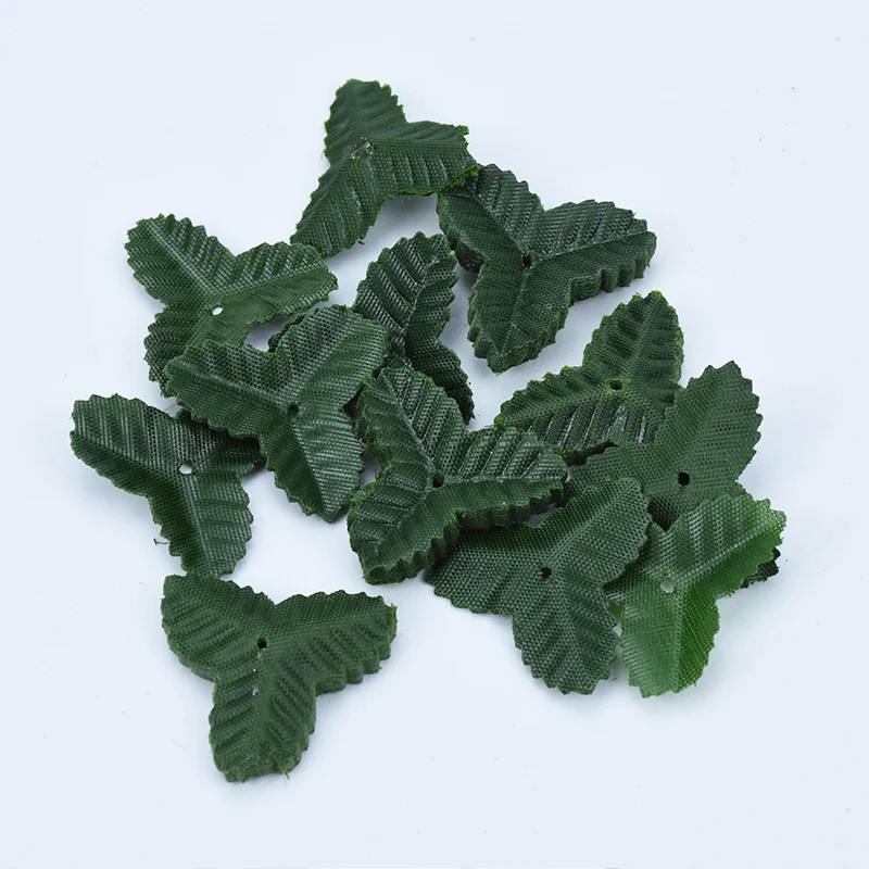 

200pcs Fake Roses Flowers Leaves Cheap Silk Green Leaf Christmas Wedding Home Decoration Artificial Plants Diy Gifts Candy Box