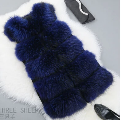 blue long REROYFU лучший натуральный мех енота Жилеты для женщин натуральный мех жилет для женщин пальто мех натуральный Лисий Меховая куртка жилет - Цвет: blue long