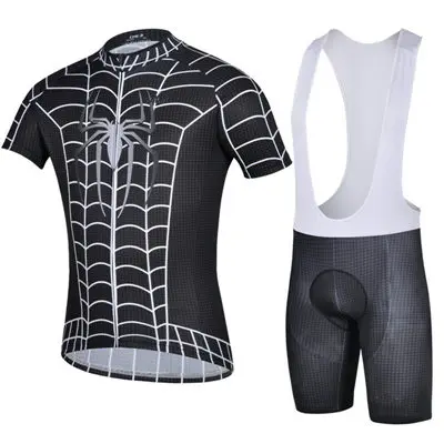Jersey and bib Pants Черный Человек-паук Велосипедное трико велосипед одежда/Ropa Ciclismo мужская велосипедная одежда Капитан Америка Велоспорт Джерси Спортивная одежда - Цвет: Jersey and bib Pants