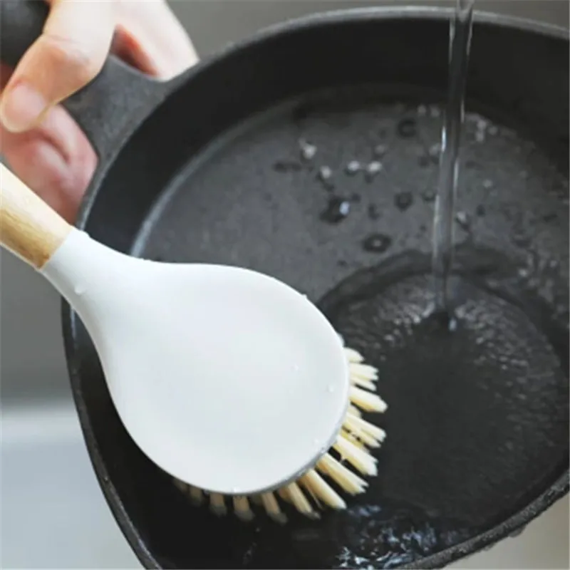 Многофункциональная нейлоновая миска Youpin с бамбуковой ручкой кухонная щетка для