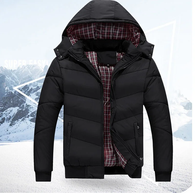 

Plus Size M- 5XL Parka Men Cotton Thick Cotton Jacket New Winter Parkas Warm Fashion Business Cotton Jackets Coats Warm Collar