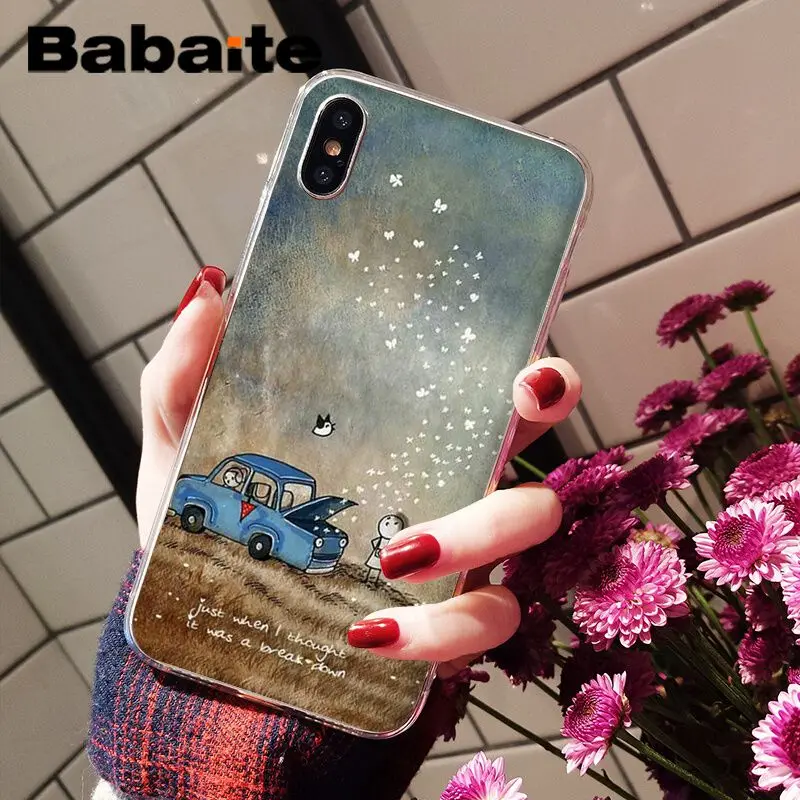 Babaite мягкий чехол для телефона с акварельным рисунком iPhone 5 5Sx 6 7 7plus 8 8Plus X XS MAX