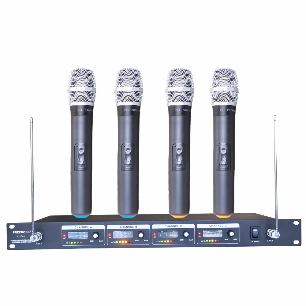 Freeboss K-6600 VHF 4 ручной беспроводной микрофон Динамический капсульный