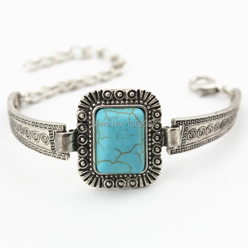 Очаровательный Индийский Тибетский Стиль Винтажный серебряный квадратный