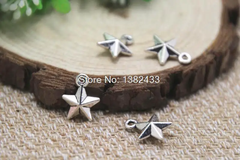 

30pcs star charm Antique Tibetan Silver 3D STAR pendants charms 15x12mm
