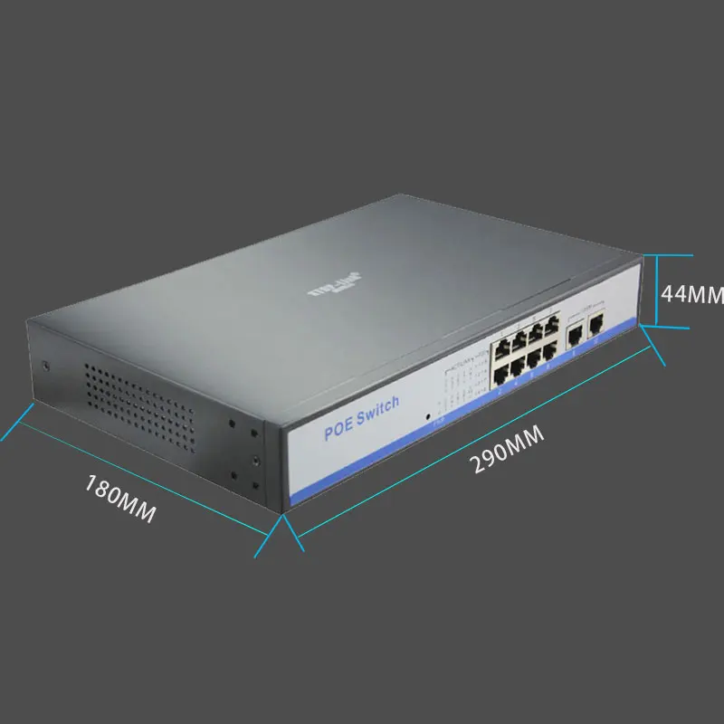 Умный настольный настенный коммутатор 8 + 2 gigabit ethernet 150 Вт IEEE802.3af/at poe для ip камер 960