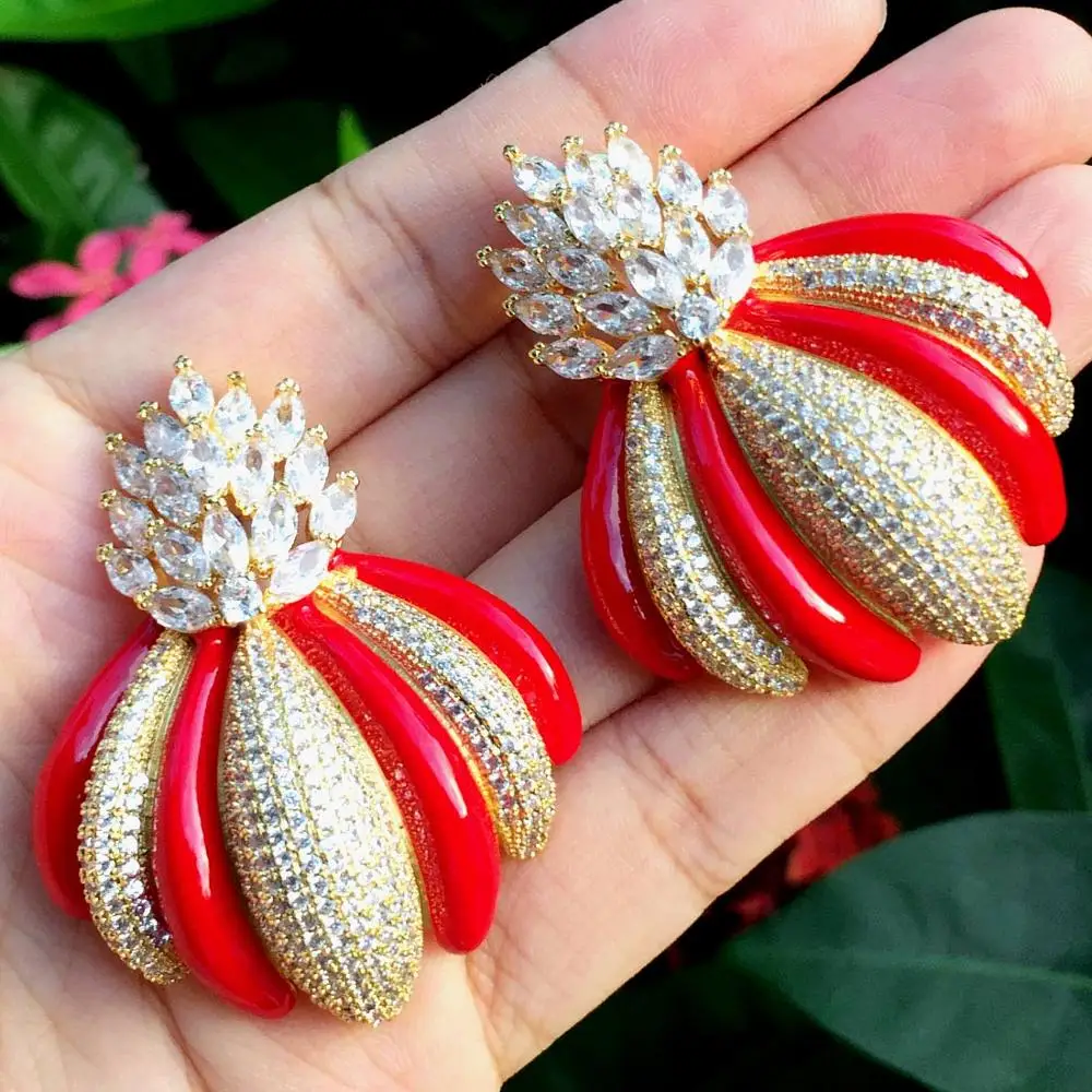 Роскошные брендовые серьги ModemAngel с цветочным дизайном для помолвки кубическим