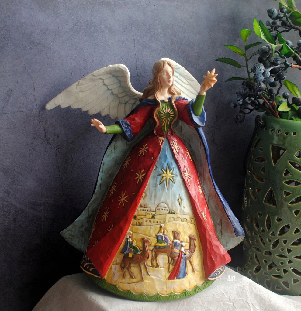 Американская ручная роспись трехмерная ретро Звезда ангел статуя из смолы