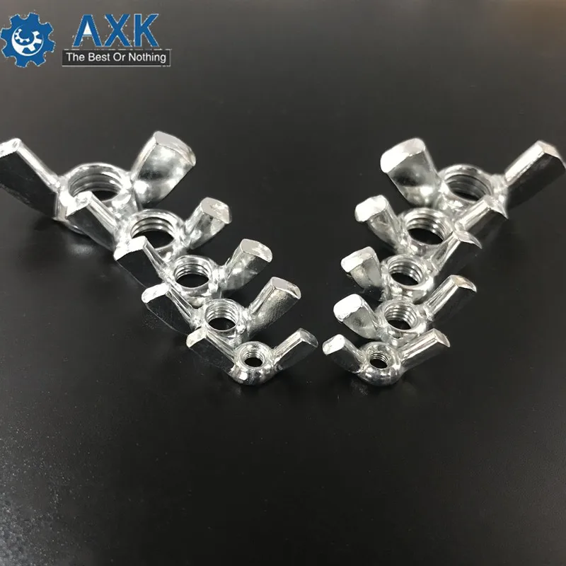 Wing Nuts Hand Tighten Nut Butterfly 100pcs/set Ingot Stainless Steel Din315 M3 M4 M5 M6 M8 M10 Galvanized Axk Electrical | Обустройство
