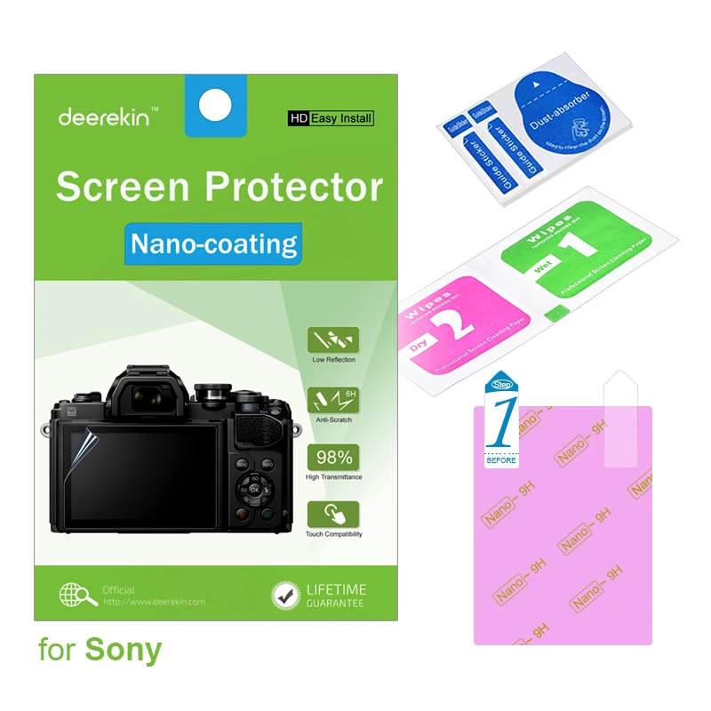 

Deerekin HD Nano-coating Screen Protector w/ Top LCD Film for Sony Alpha A77 Mark II Camera ILCA-77M2