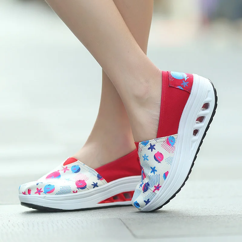 Hot 2020 New Spring Canvas Shoes Wedges Sway Women Sneakers Air Cushion Spell Color Breathable Fashion Casual | Обувь