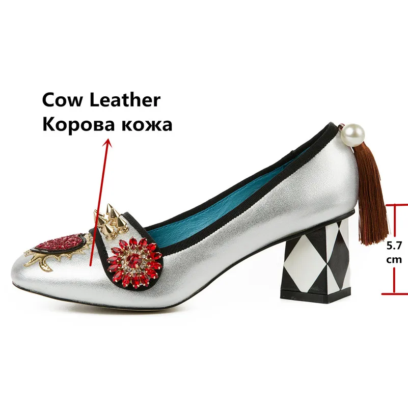 Женские туфли лодочки FEDONAS черные из натуральной кожи на высоком каблуке большие
