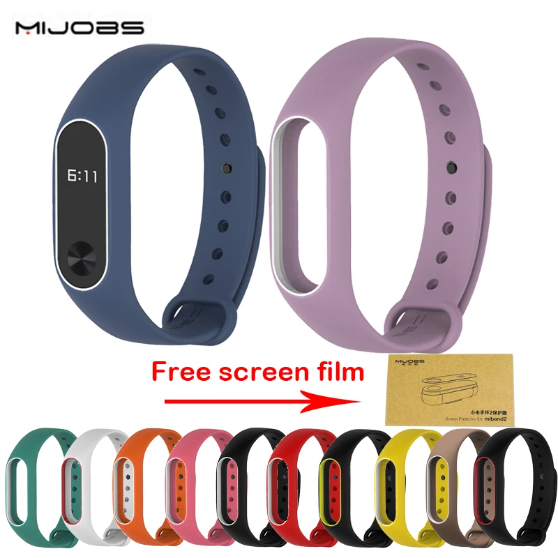 Цветной силиконовый ремешок для Xiaomi Mi band 2 сменный цветной аксессуары смарт браслета Band силикон|mi strap|for mi