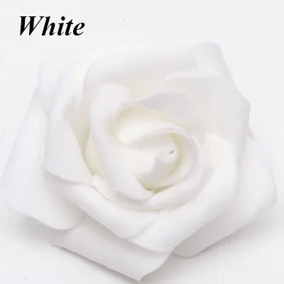 White 100 голова 6-7 см Искусственный букет из цветов ПЭ Пена розы цветы ручной работы свадебные украшения для дома праздничные вечерние скрапбукинги реквизит - Цвет: White