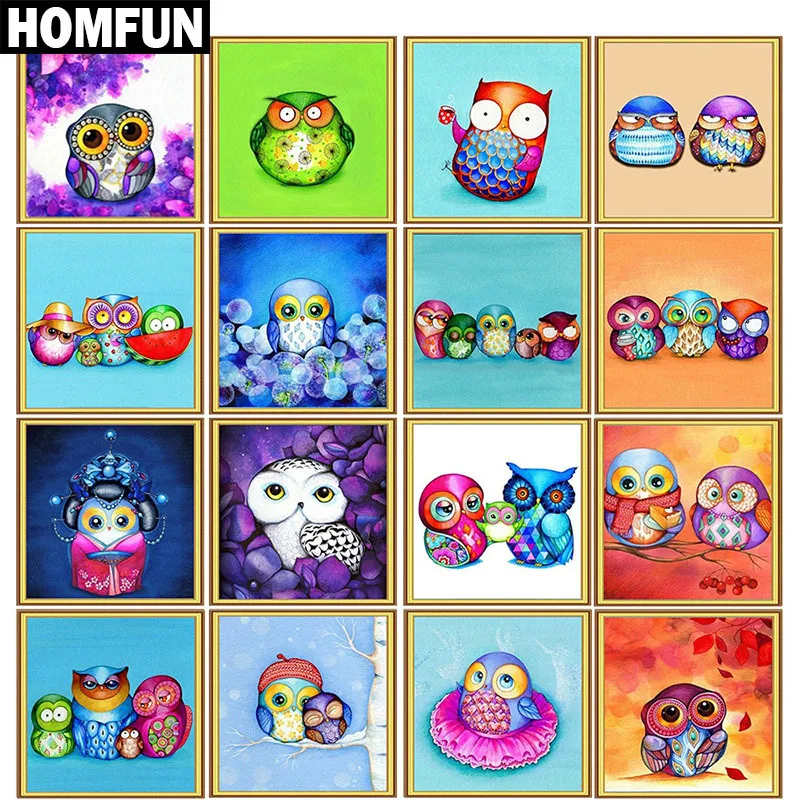 Картина из квадратных и круглых страз HOMFUN 5D алмазная вышивка милая мультяшная