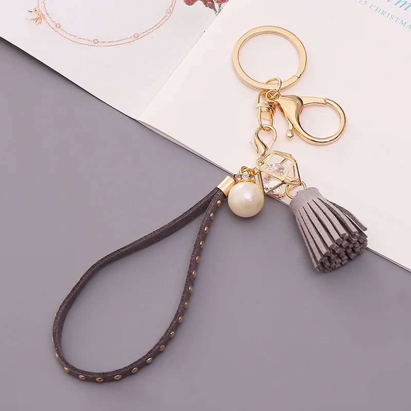 Black Leather Creative Key Chain DIY Pendant Fit For Bag Charms Purse Girl | Украшения и аксессуары