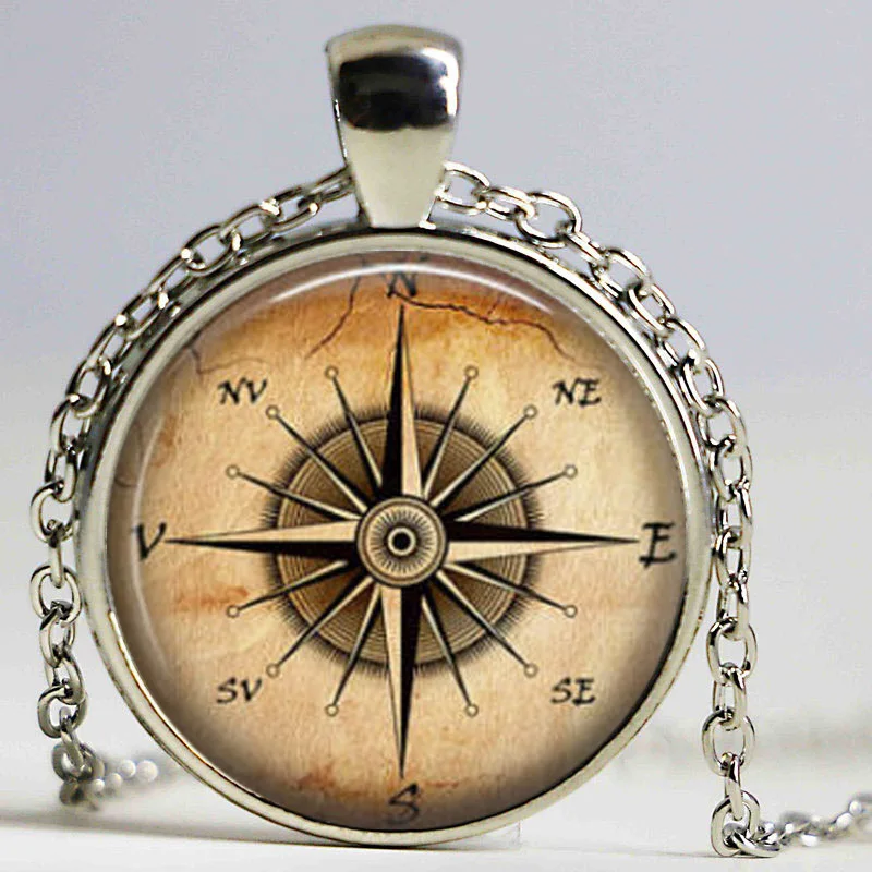 Винтаж Компасы Шарм подвеска Art Индивидуальные Ожерелье|custom necklace|compass pendantnecklace