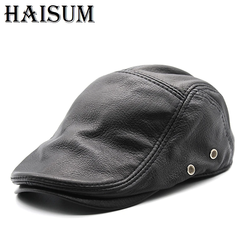Распродажа 2018 новая брендовая модная кепка из натуральной кожи для мужчин
