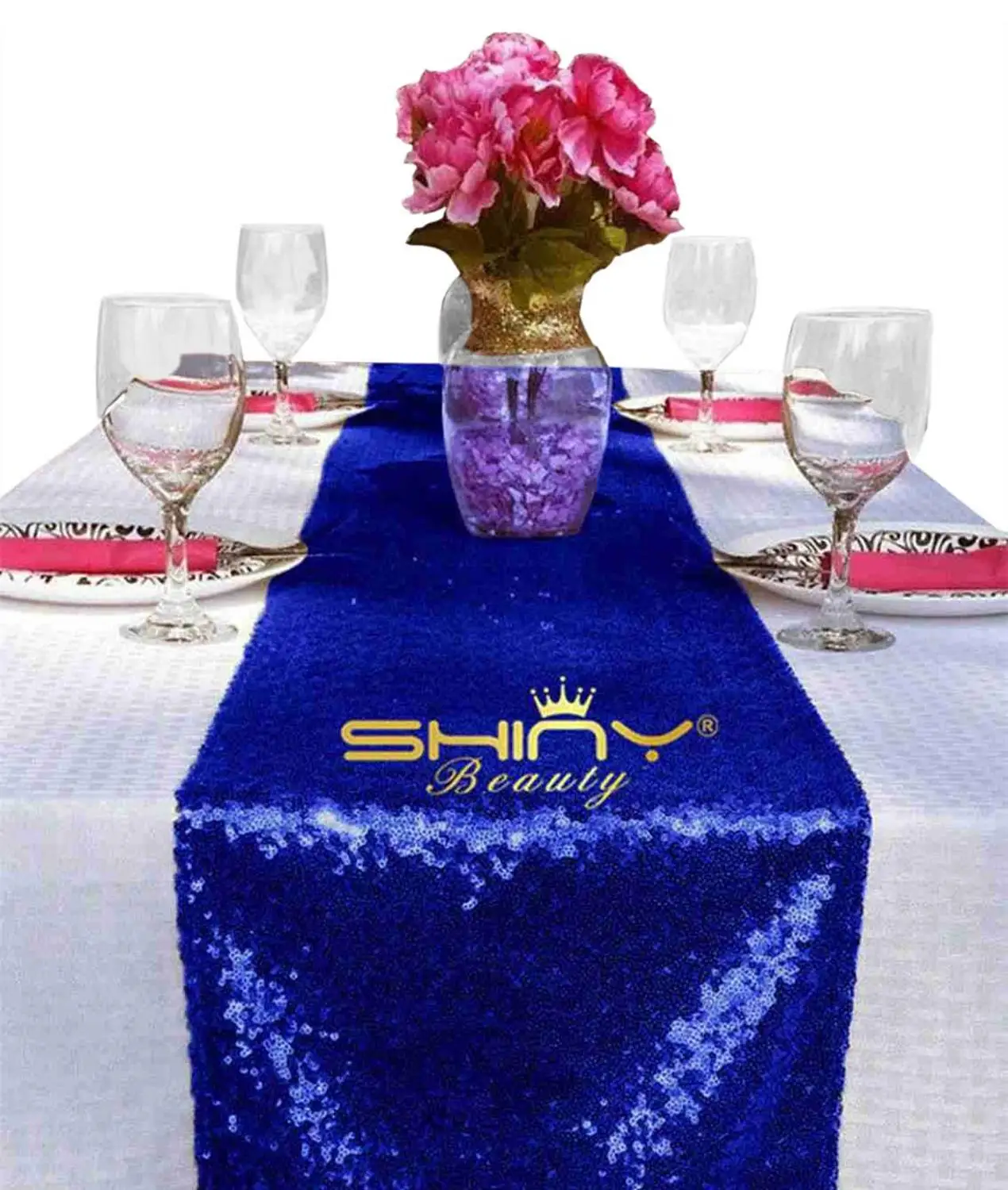 Royal Blue and Gold 72x72in черная Рождественская Скатерть прямоугольная скатерть с блестками черная WeddingTablecloth-180x180CM-Y429 - Цвет: Royal Blue and Gold