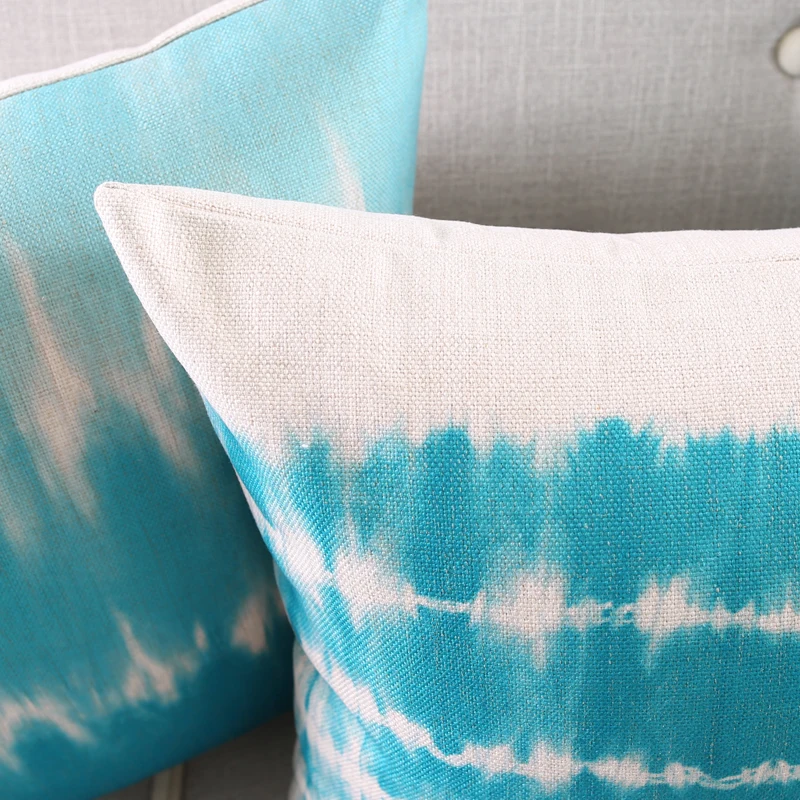 Оптовая продажа темно синего цвета накидка для подушки абстрактным акварельным