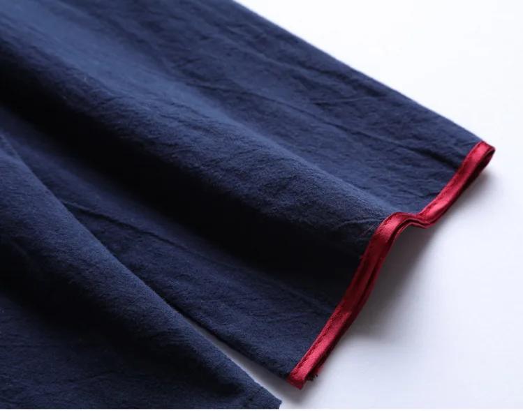 Sheng Coco темно-синие рубашки китайский стиль вышивка цветы Чонсам Топы