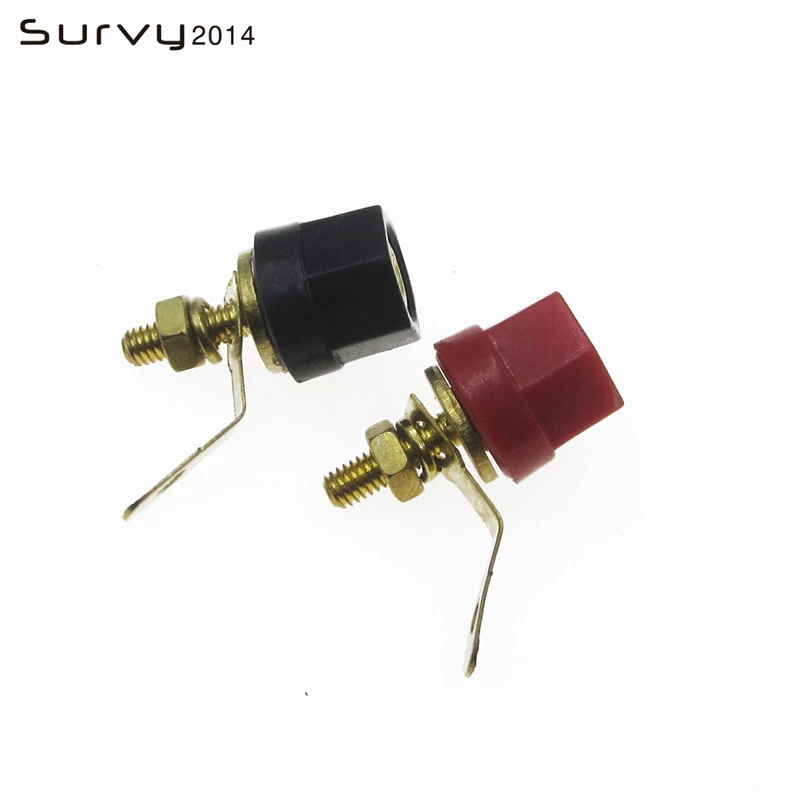 2 шт. 4 мм гнездо банана никелированный переплет гайка банан разъем красный +