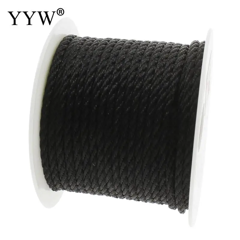 

1pc 40m/Spool 3mm Cotton Cord Thread Cord Black Satin Chinese Knotting Cord Beading Braided String Thread for Bracelet Trendy