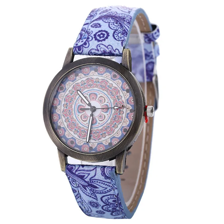 Модные Повседневное Женские часы Кварцевые наручные Ретро Женская одежда Часы