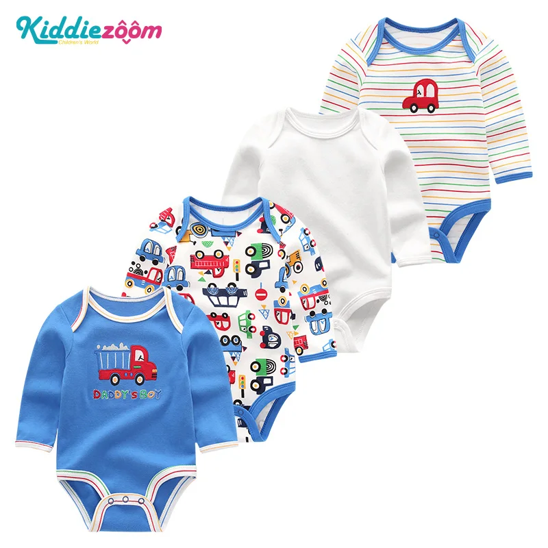 Одежда для новорожденных для младенцев унисекс с длинным Sheeve vestiti neonato/от 3 до 12 месяцев, хлопок ubrania dla dzieci 4 шт./компл. богемный комплект, roupa para bebe - Цвет: BDL4026