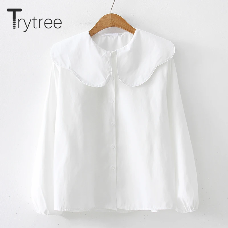 Ttytree весенние блузки Повседневная рубашка для женщин полиэстер офиса леди Питер