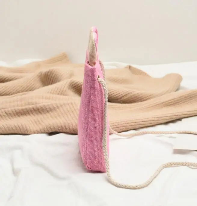 Оригинальная сумочка 2019 Новая цветная Льняная сумка с кроликом на плечо для