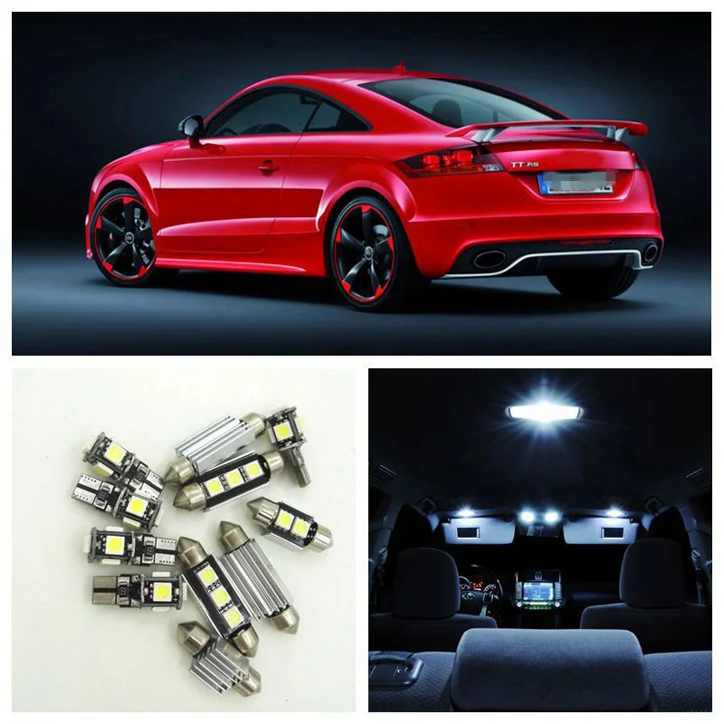 12 шт. Автомобильные светодиодные лампы Canbus для 2008 2012 Audi TT MK2|car interior led kit|glove box