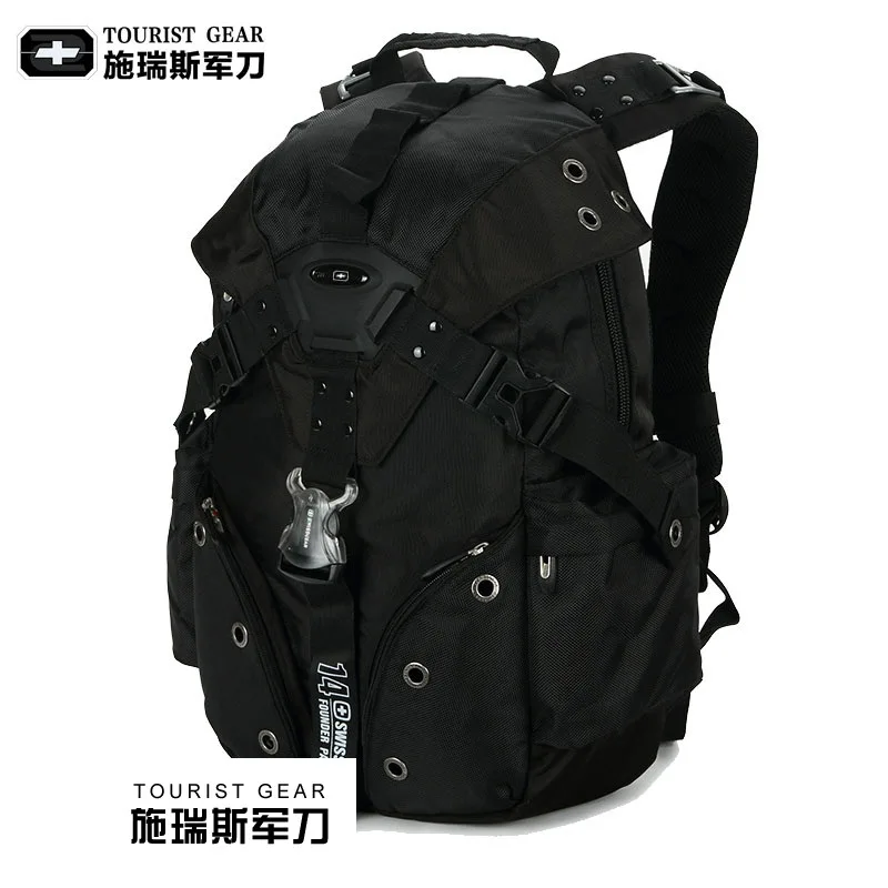 black Мужской рюкзак mochila, швейцарский рюкзак для путешествий rugzak, туристическая Экипировка, 15,6 дюймов, для ноутбука, бизнес рюкзак, водонепроницаемый, для мужчин, sac a dos homme - Цвет: black