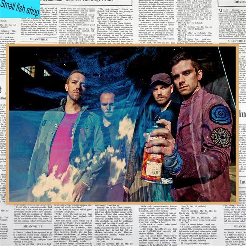 Белый Coldplay украшения для домашнего интерьера крафт-кислотная рок-музыка плакат рисунок core наклейки на стену - Цвет: Белый