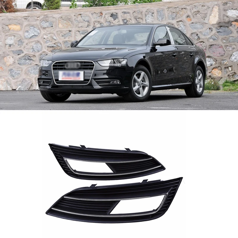 

Black Auto Front Bumper Driving Fog Lights Cover Lamp Frame Trim For Audi A4 2012-2015