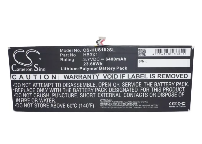 Аккумулятор Cameron Sino 6400mAh HB3X1 для Huawei MediaPad 10 Link S10 201W 201WA|Батареи планшетов и