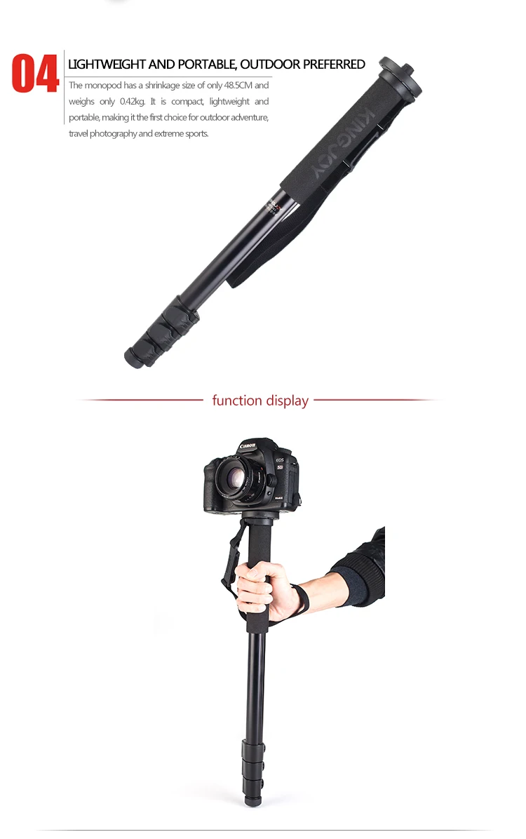 KINGJOY Officia MP208F монопод Dslr для всех моделей профессиональной камеры штатив Стенд видео Para Movil Гибкий штатив