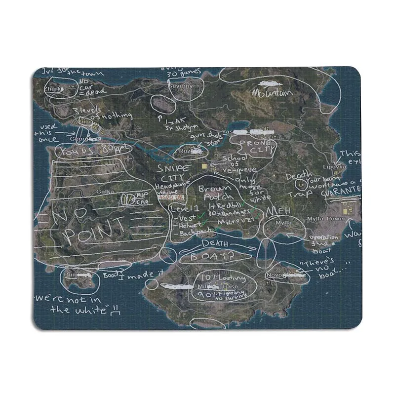 Игровой коврик для мыши MaiYaCa PUBG с картой игры удобный маленький игровой Размером