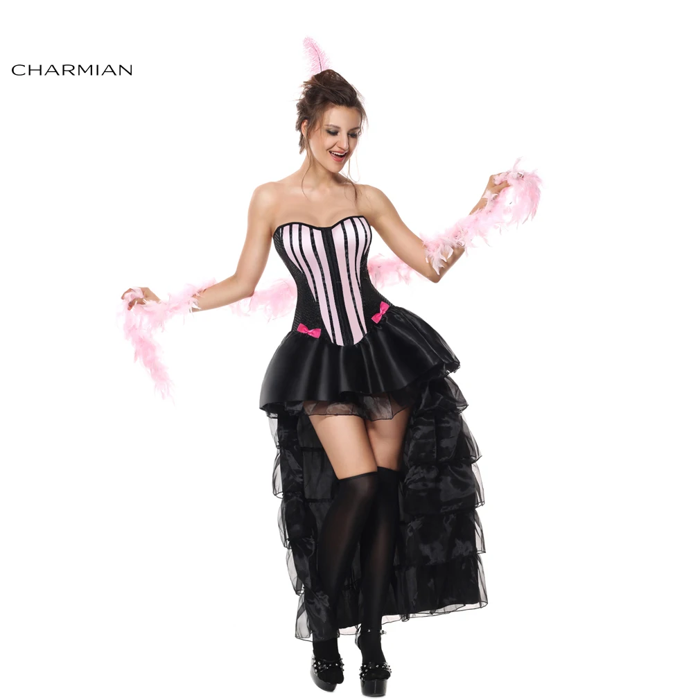 Charmian Новый взрослый Женский Костюм Бурлеск корсет платье танцы Хэллоуин