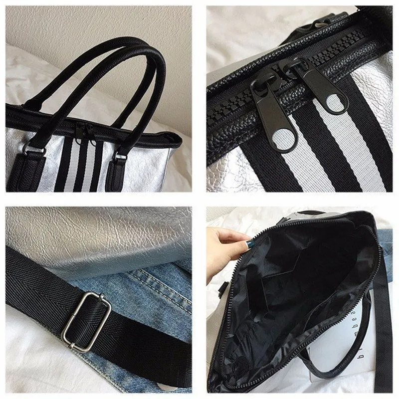 SNUGUG Waterproof Big Crossbody Bags For Women Fashion Mens Sports Shoulder Bag Travel PU Leather Ladies Gym Bags For Fitness