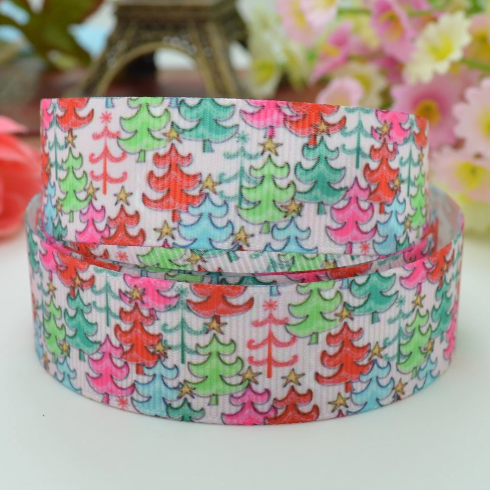 DUWES 7/8 "22 мм Хэллоуин Рождество печатных grosgrain ленты бант для волос украшение