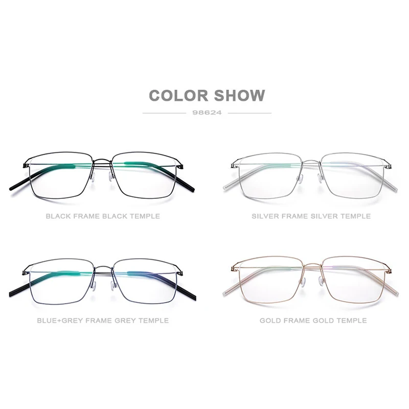 FONEX Titanium Alloy Glasses Frame Men Prescription Eyeglasses New Women Myopia Optical Korean Morten Screwless Eyewear 98624